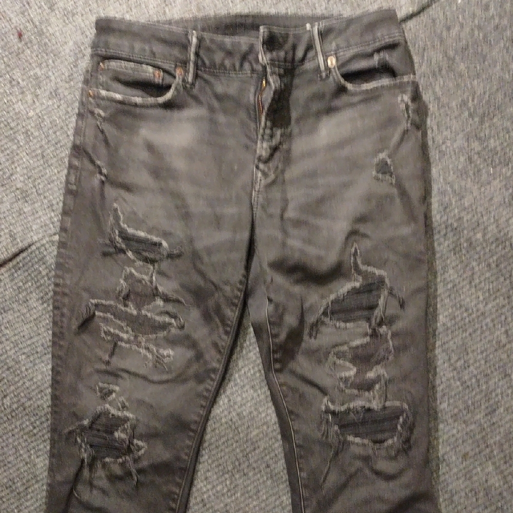 Distressed Black Jeans